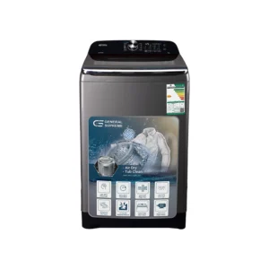 جنرال سوبريم غسالة اوتوماتيك تعبئه علوية 12 كيلو، 10 برنامج , فضي غامق
