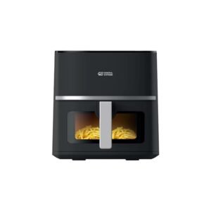 جنرال سوبريم قلاية هوائية, سعة 5.5 لتر, تقنية إكس سيكلون, ميزة إعادة التسخين, اذابة التجميد, 1600 واط. أسود,