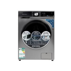 جنرال سوبريم غسالة تعبئة أمامية 8 كجم غسيل / 6 كجم تنشيف إنفيرتر ،فضي غامق,